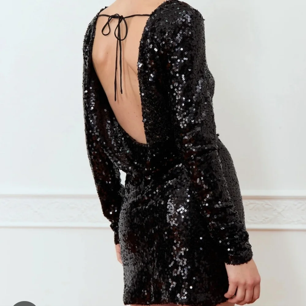 Deluc | Black Sequin Mini  Dress Cocktail Glam NWT - Picture 4 of 11